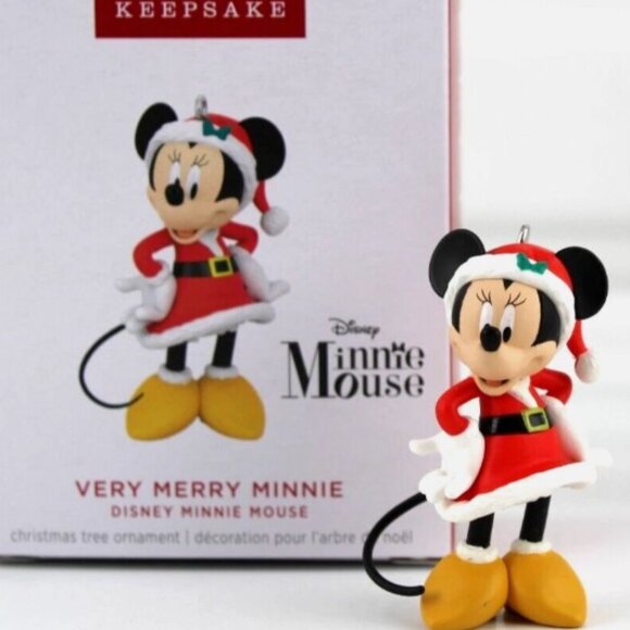 Hallmark Disney Minnie Mouse Ornament Very Merry Minnie Santa Christmas Holiday - Picture 1 of 3